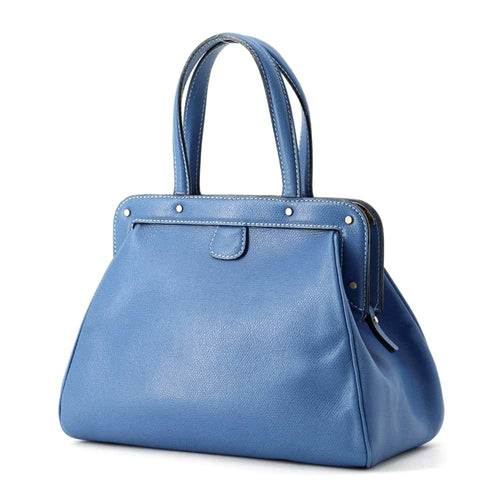 Valextra Blue Leather Handbag (Pre-Owned)