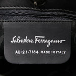 Salvatore Ferragamo Black Canvas Leather Handbag Shoulder Bag (Pre-Owned)