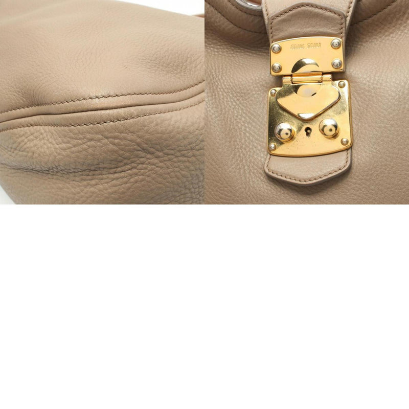 Miu Miu Beige Leather Shoulder Bag (Pre-Owned)