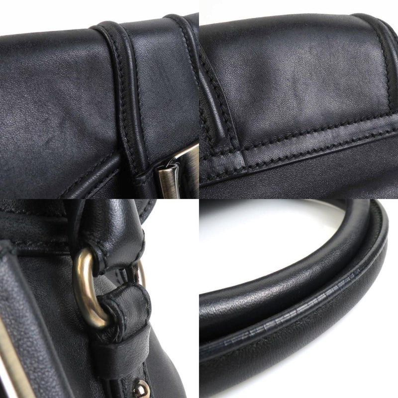 Salvatore Ferragamo Black Leather Handbag (Pre-Owned)