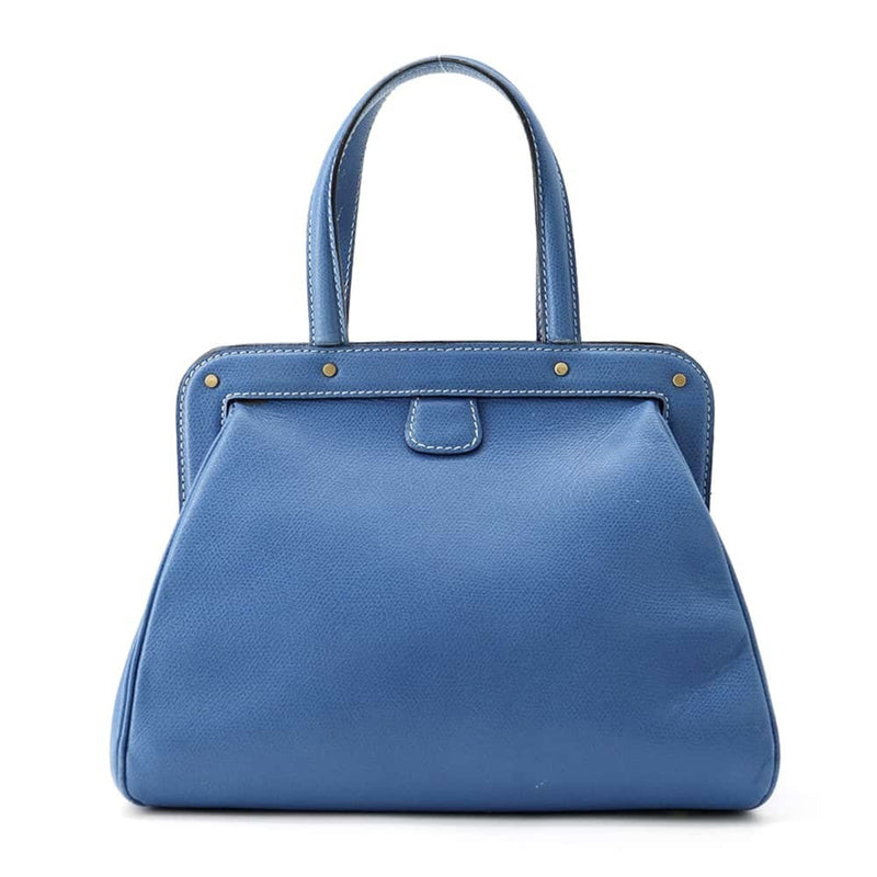 Valextra Blue Leather Handbag (Pre-Owned)