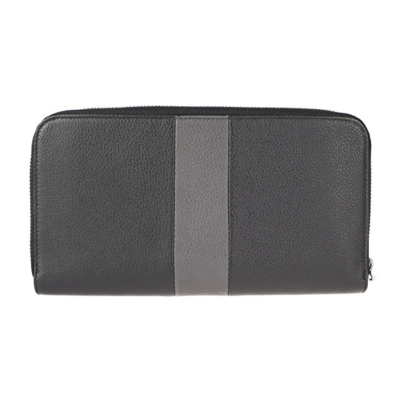 Furla Black Brown Gray Leather Bill Wallet (Bi-Fold) (Pre-Owned)