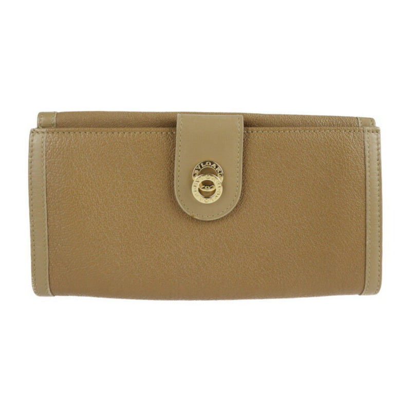 Bvlgari Light Brown Leather Wallet (Bi-Fold) (Pre-Owned)