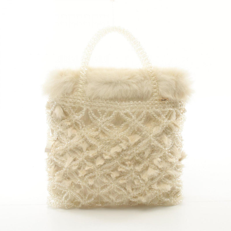 Anteprima Ivory Beads Fur Handbag (Pre-Owned)