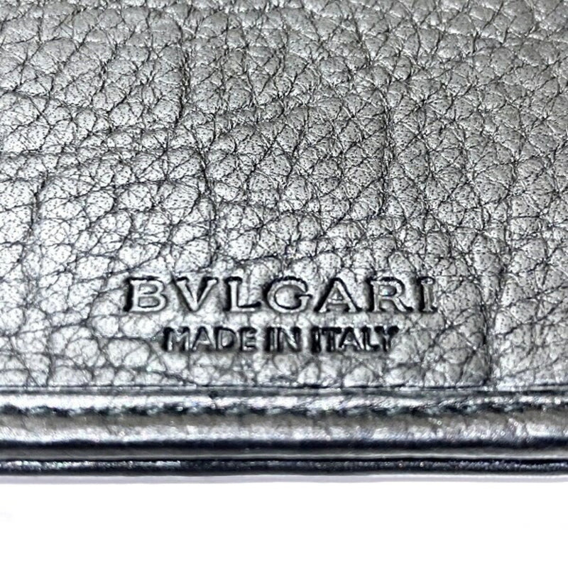 Bvlgari Beige Black Pvc Leather Long Wallet (Bi-Fold) (Pre-Owned)