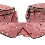 Valentino Garavani Pink Metal Leather Fanny Pack (Pre-Owned)