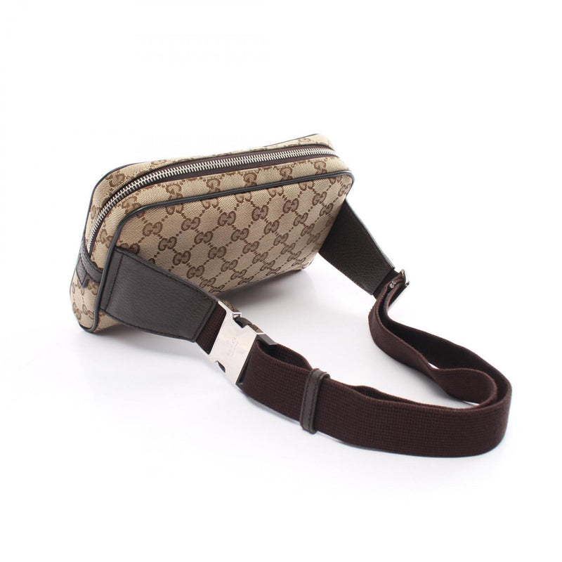 Gucci Beige Brown Canvas Leather Fanny Pack (Pre-Owned)