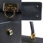 Salvatore Ferragamo Black Leather Handbag Shoulder Bag (Pre-Owned)