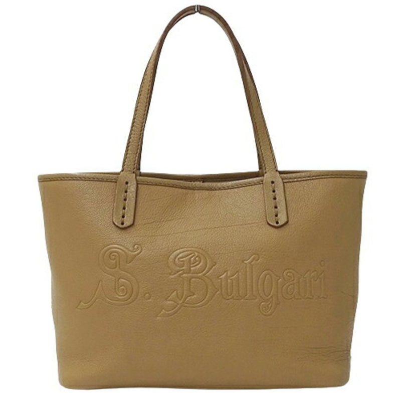 Bvlgari Beige Leather Tote Bag (Pre-Owned)