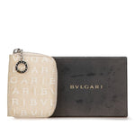 Bvlgari Logomania Beige Canvas Coin Purse/Coin Case (Pre-Owned)