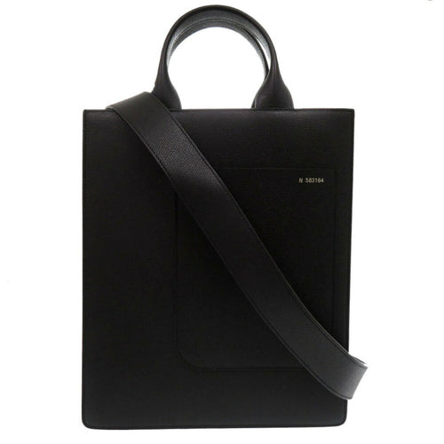 Valextra Black Leather Tote Bag (Pre-Owned)