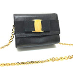 Salvatore Ferragamo Black Leather Pochette Shoulder Bag (Pre-Owned)