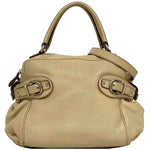 Salvatore Ferragamo Beige Leather Shoulder Bag Tote Bag (Pre-Owned)