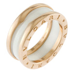 Bvlgari Pink Gold White Ceramic Pink Gold (18K) Band Ring (Pre-Owned)