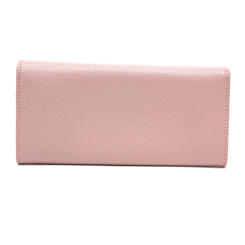 Bvlgari Pink Leather Long Wallet (Bi-Fold) (Pre-Owned)