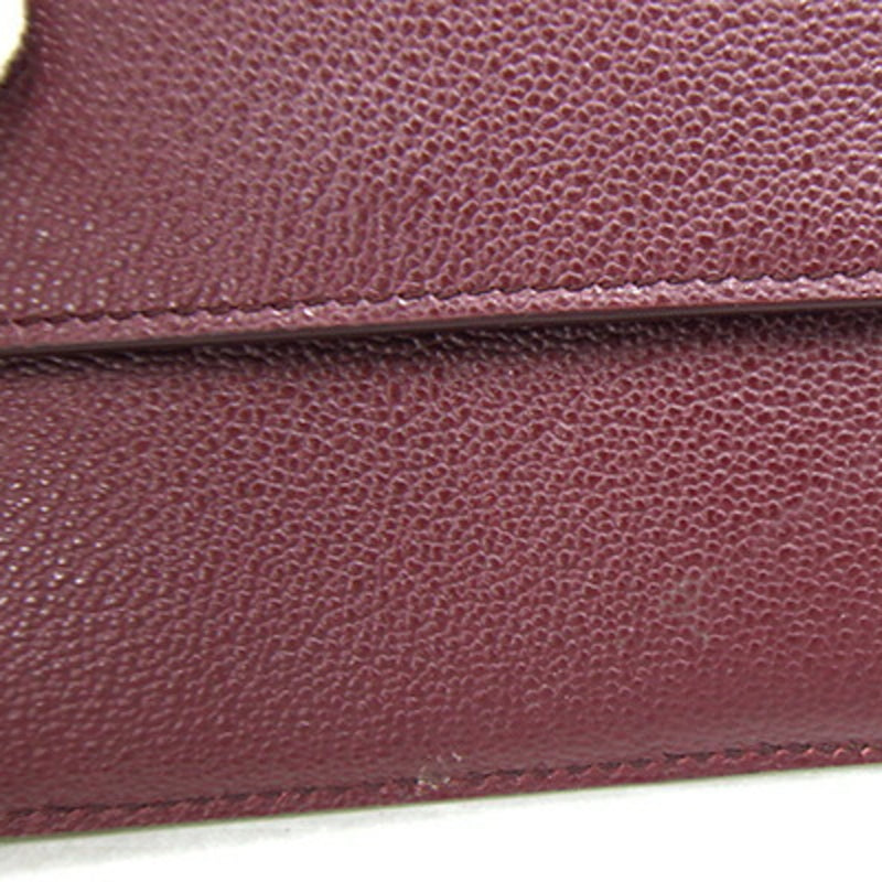 Bvlgari Bordeaux Khaki Leather Wallet (Bi-Fold) (Pre-Owned)