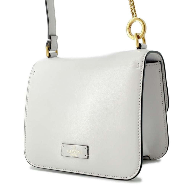 Valentino Garavani White Leather Shoulder Bag (Pre-Owned)