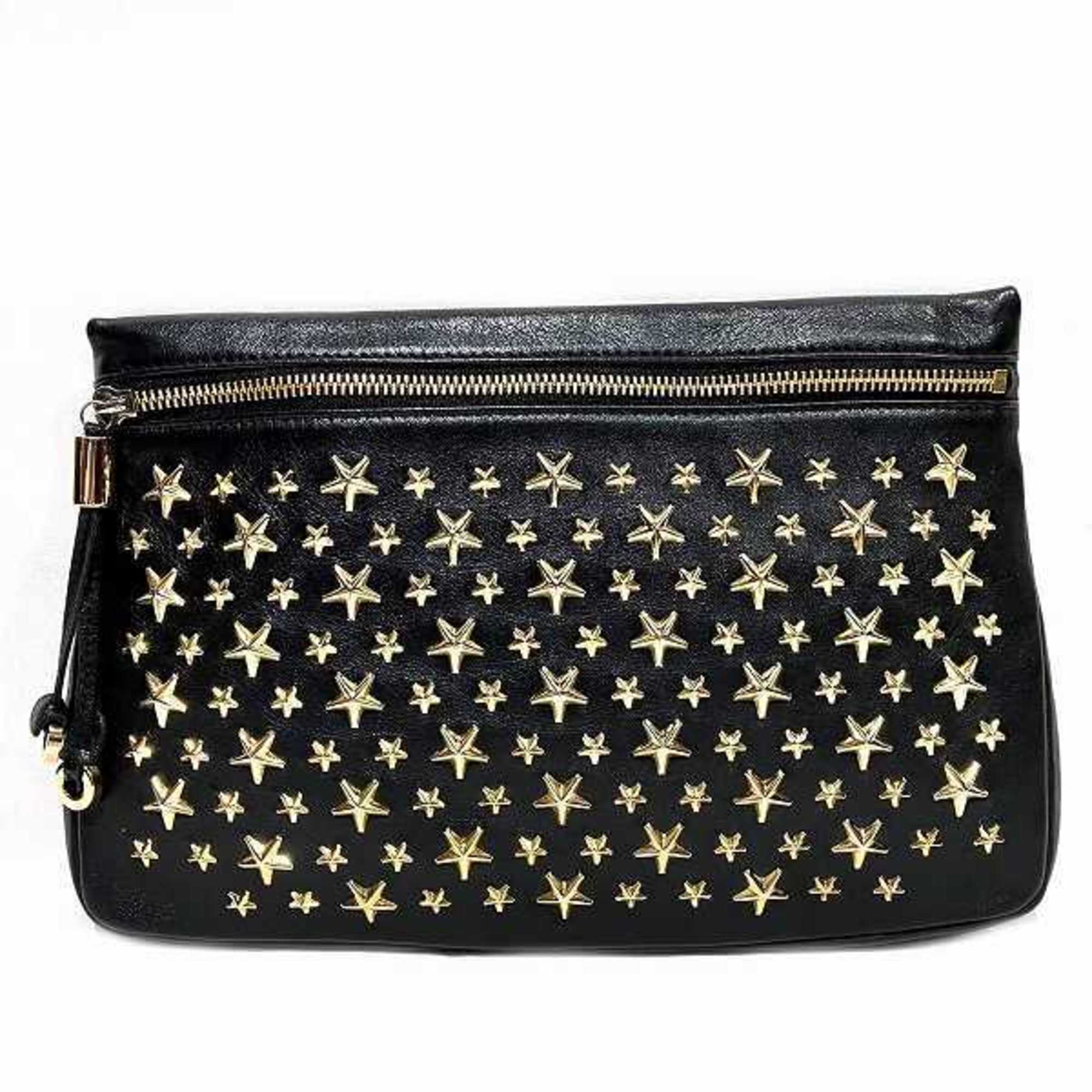 Jimmy Choo Black Leather Clutch Bag (Pre-Owned)