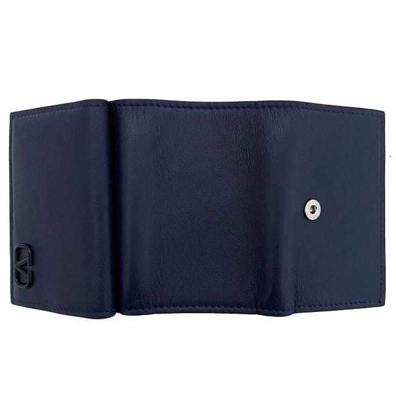 Valentino Garavani Blue Navy Leather Wallet (Tri-Fold) (Pre-Owned)