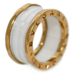 Bvlgari White Yellow Gold Ceramic Gold (18K) Band Ring (Pre-Owned)