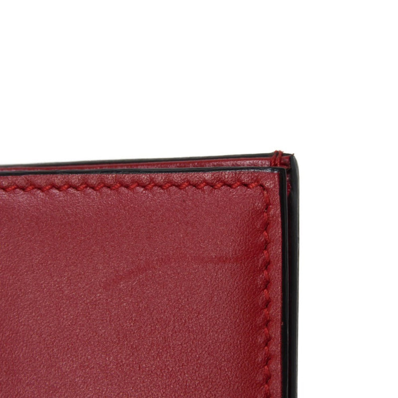 Gucci Red Color Leather Wallet (Bi-Fold) (Pre-Owned)