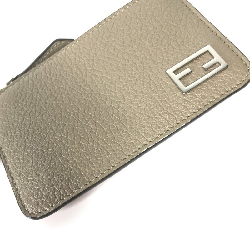 Fendi Beige Leather Coin Purse/Coin Case (Pre-Owned)