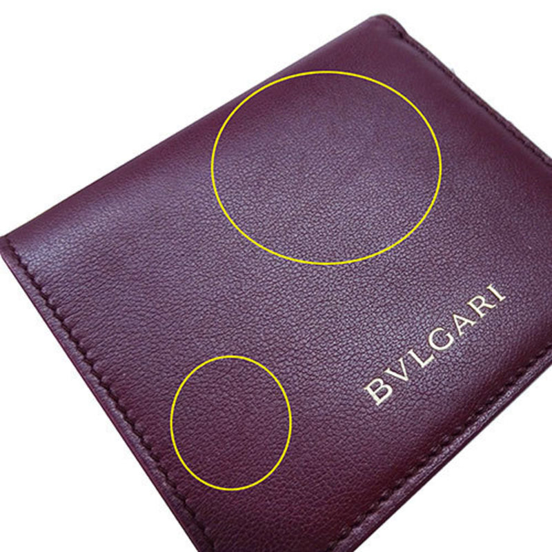 Bvlgari Bordeaux Leather Wallet (Bi-Fold) (Pre-Owned)