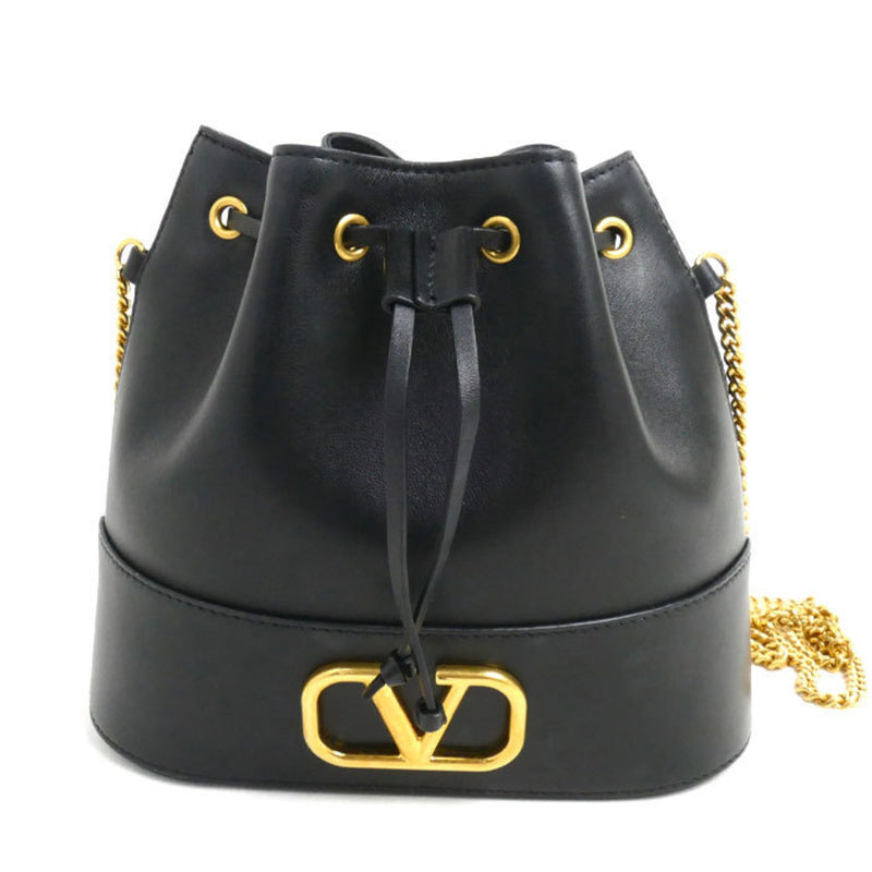 Valentino Garavani Black Leather Shoulder Bag (Pre-Owned)