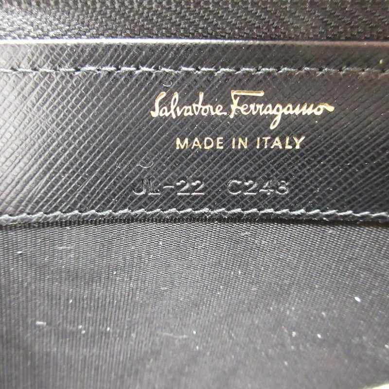 Salvatore Ferragamo Black Leather Long Wallet (Bi-Fold) (Pre-Owned)