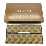 Gucci Beige Gg Canvas Long Wallet (Bi-Fold) (Pre-Owned)