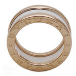 Bvlgari Pink Gold White Ceramic Pink Gold (18K) Band Ring (Pre-Owned)