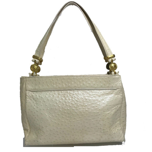 Versace Beige Leather Shoulder Bag (Pre-Owned)