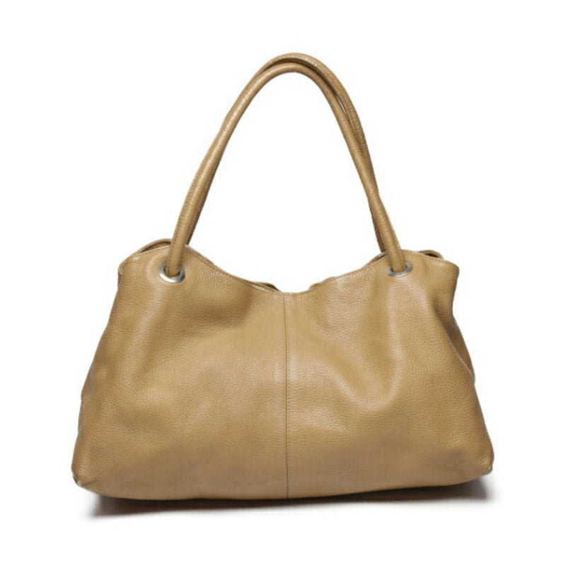 Furla Beige Leather Shoulder Bag Tote Bag (Pre-Owned)