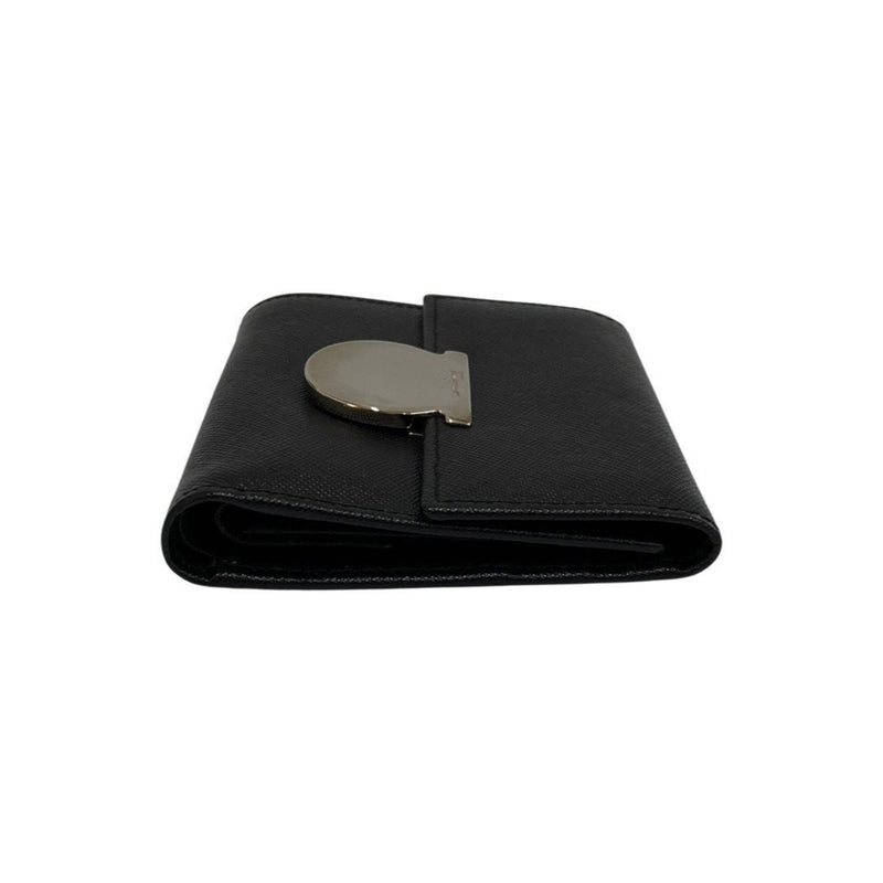 Salvatore Ferragamo Black Leather Wallet (Bi-Fold) (Pre-Owned)