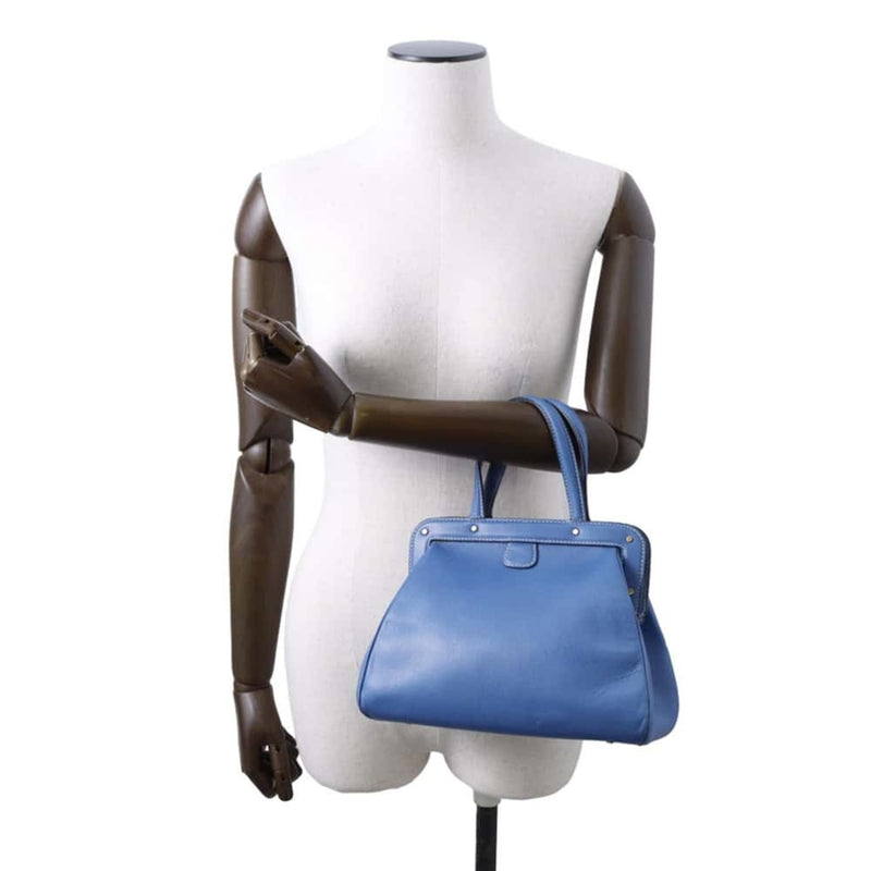 Valextra Blue Leather Handbag (Pre-Owned)