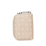 Bvlgari Logomania Beige Canvas Coin Purse/Coin Case (Pre-Owned)