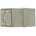 Valentino Garavani Gray Leather Wallet (Tri-Fold) (Pre-Owned)