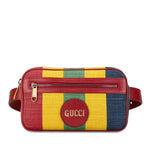 Gucci Multi-Color Red Color Canvas Leather Fanny Pack Pochette Sling Bag (Pre-Owned)