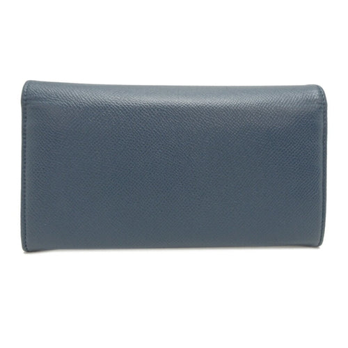 Bvlgari Blue Leather Long Wallet (Bi-Fold) (Pre-Owned)