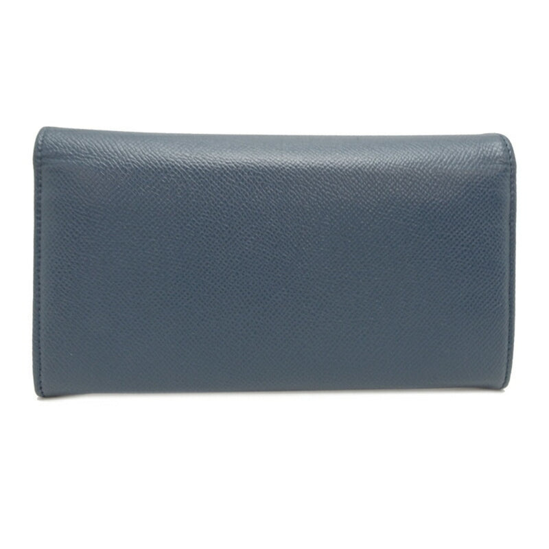 Bvlgari Blue Leather Long Wallet (Bi-Fold) (Pre-Owned)