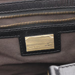 Fendi Beige Black Leather Fabric Handbag (Pre-Owned)