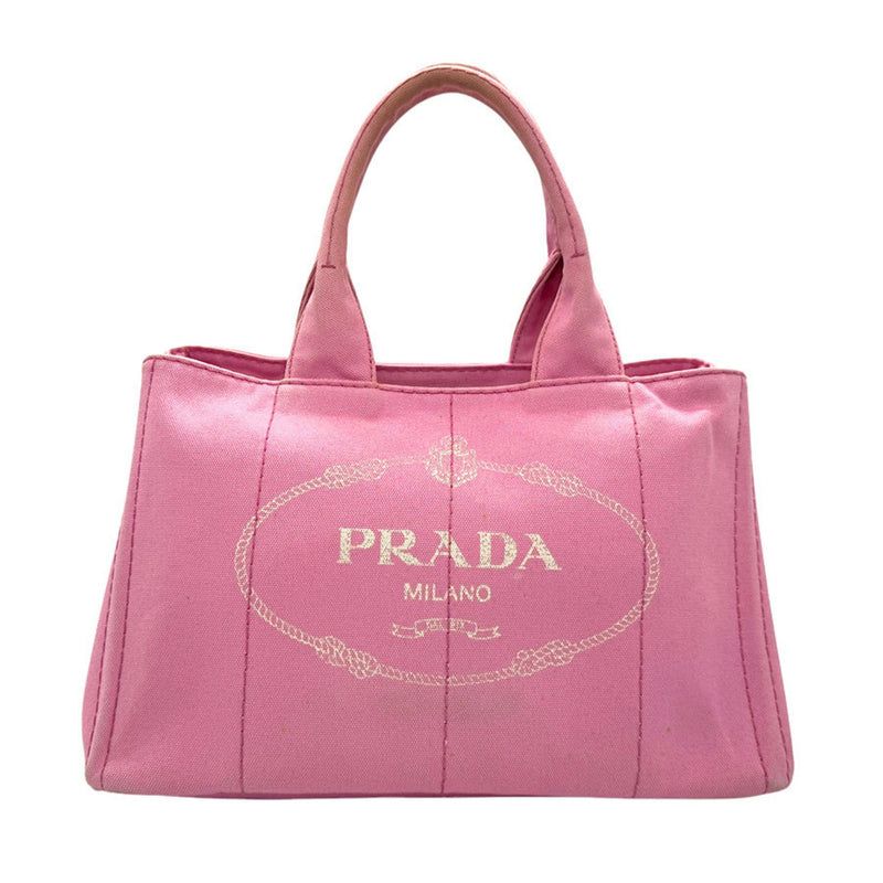 Prada Pink Canvas Handbag Tote Bag (Pre-Owned)