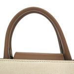 Jimmy Choo Beige Brown Canvas Leather Tote Bag (Pre-Owned)