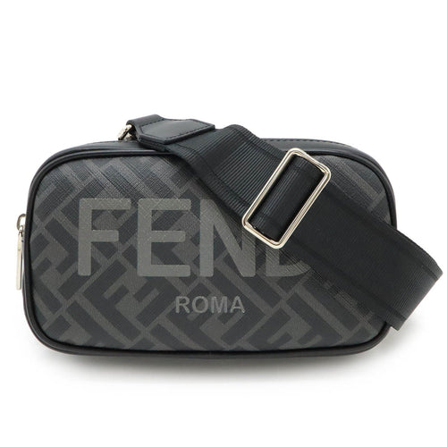 Fendi Black Gray Pvc Leather Pouch Shoulder Bag Sling Bag (Pre-Owned)