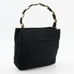 Salvatore Ferragamo Black Canvas Handbag (Pre-Owned)