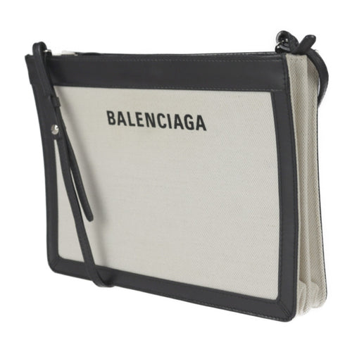 Balenciaga Black Canvas Leather Clutch Bag (Pre-Owned)