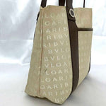 Bvlgari Beige Brown Canvas Leather Tote Bag (Pre-Owned)