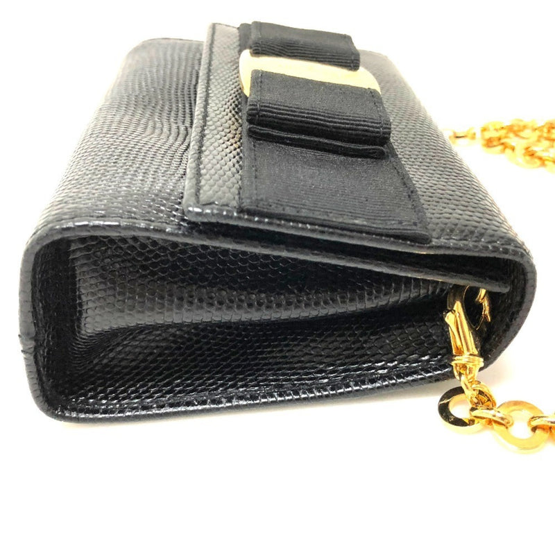 Salvatore Ferragamo Black Leather Pochette Shoulder Bag (Pre-Owned)