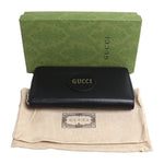 Gucci Black Leather Long Wallet (Bi-Fold) (Pre-Owned)