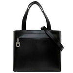 Salvatore Ferragamo Black Leather Handbag Shoulder Bag (Pre-Owned)